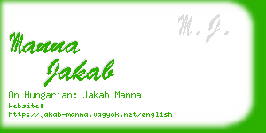 manna jakab business card
